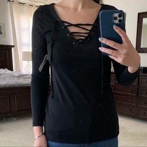 NWT Old Navy Crisscross Long Sleeve Top XSP